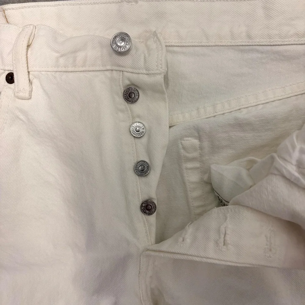 Vintage 2000s Levi's 501 White Button Fly Straight Leg Jeans